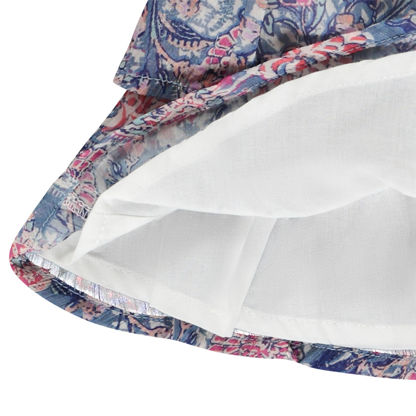 Jupe volantée imprimé cachemire avec lurex pour fille 