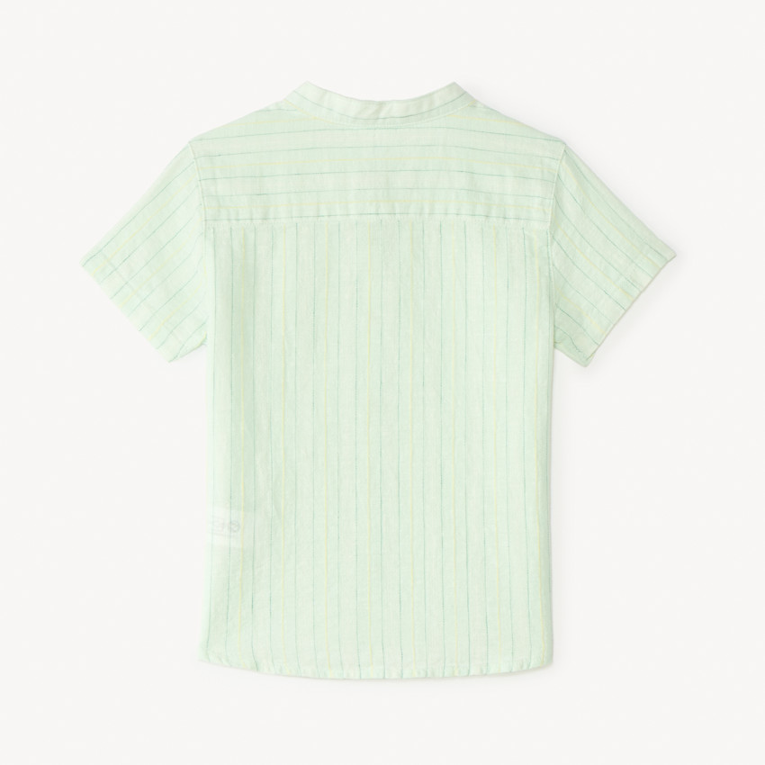 Chemise manches courtes à rayures et col mao pour bébé garçon  
