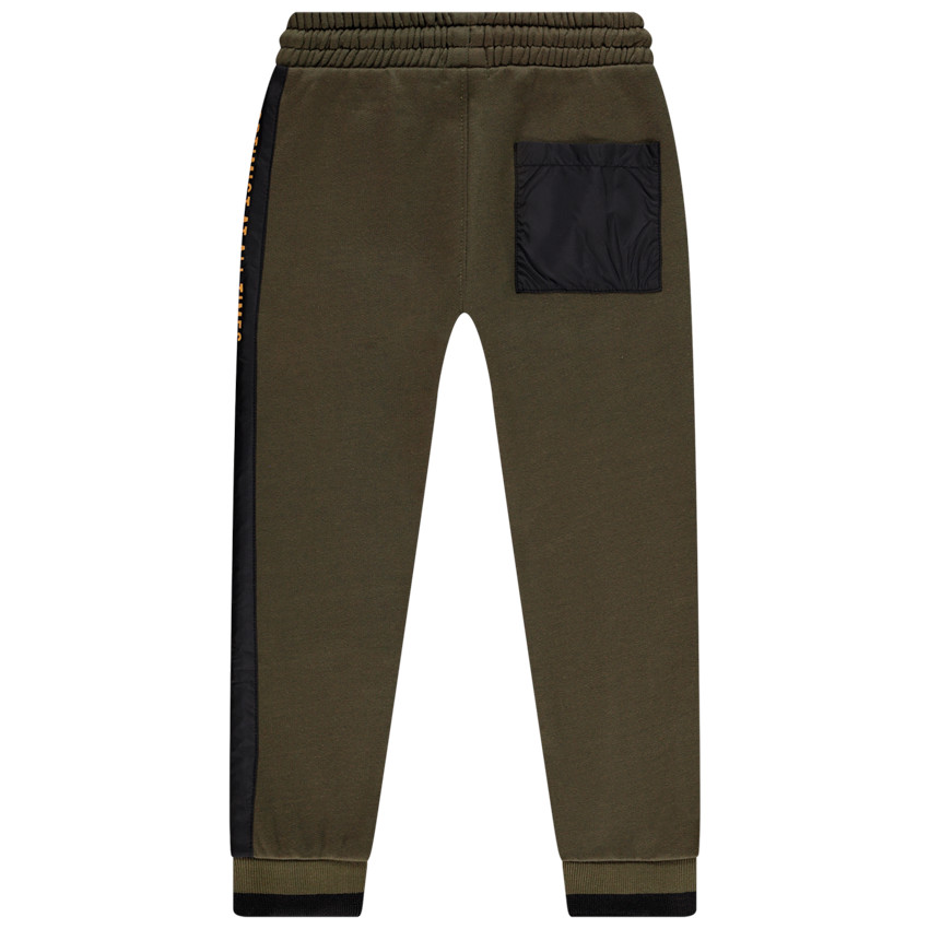 Pantalon de jogging en molleton kaki à bande imprimée pour enfant garçon 