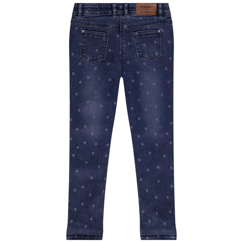 Jeans slim en denim avec pois pour fille  