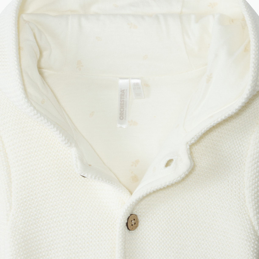 Veste à capuche en tricot uni pour bébé 