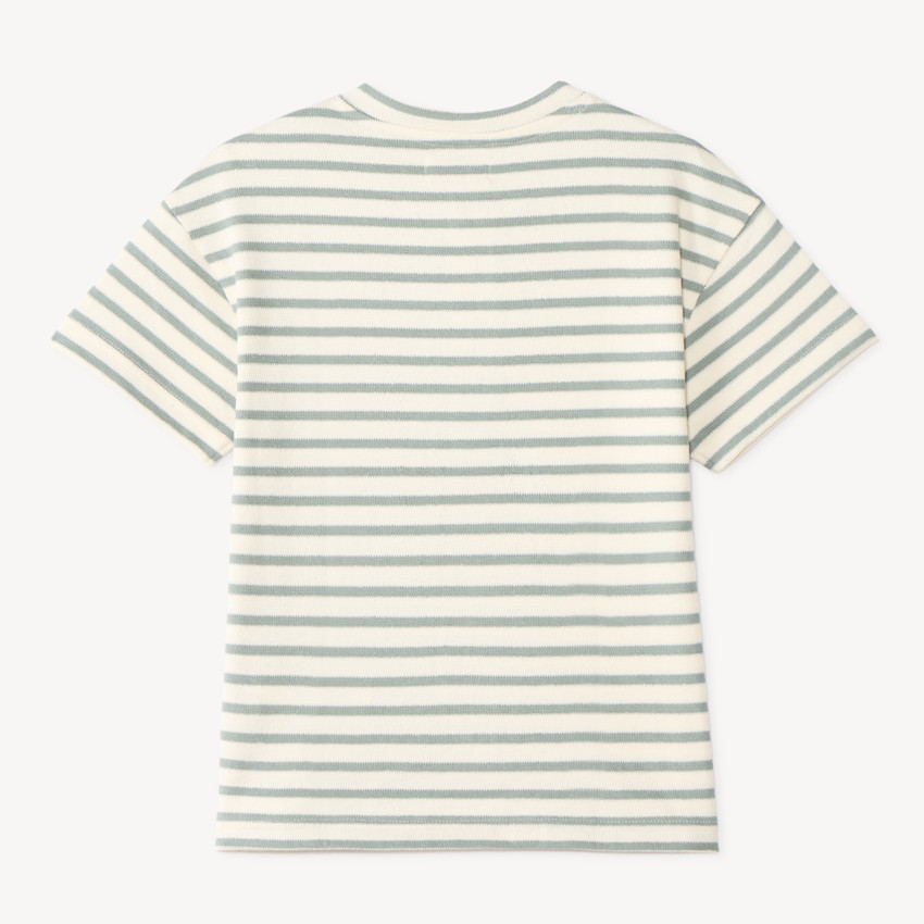 T-shirt manches courtes col tunisien à rayures pour garçon 