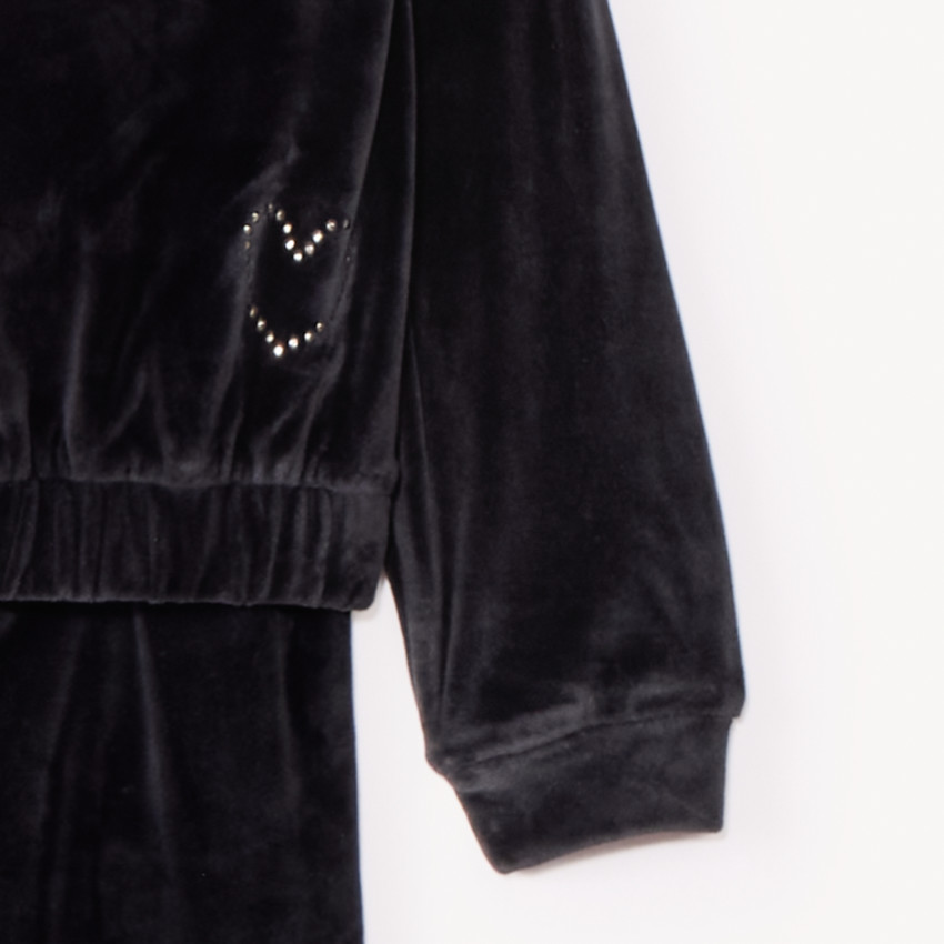 Ensemble sweat à capuche + jogging en velours pour fille  