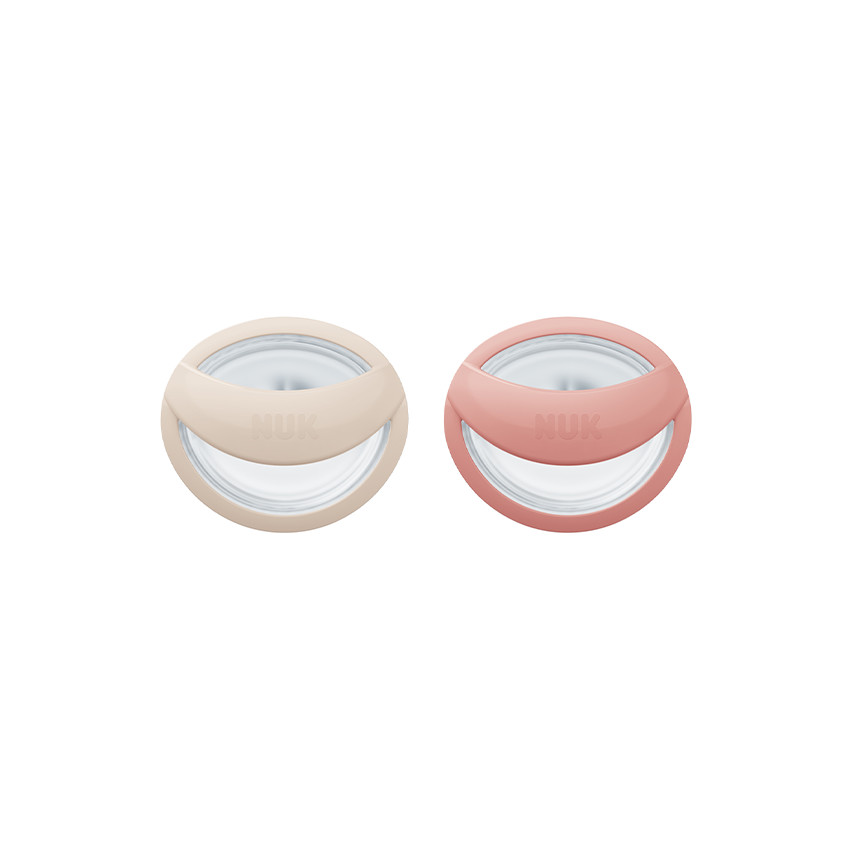 SUCETTE SILICONE LOT DE 2 PERFECT MATCH 0-6M BEIGE/ROUGE