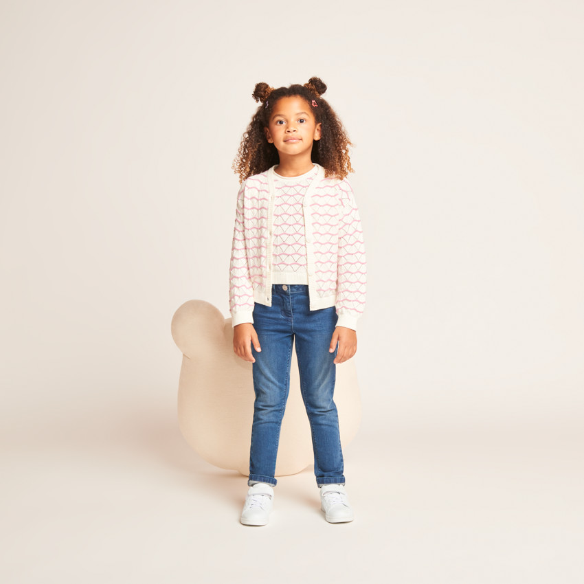 Set débardeur + gilet en tricot ajouré pour fille 