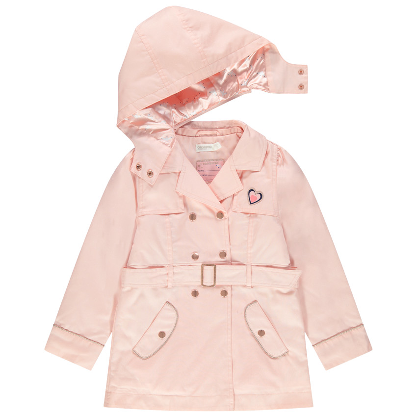 Trench rose à paillettes et doublure satin 