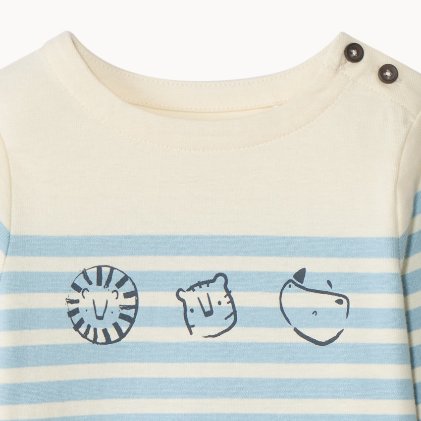 Marinière épaisse print animaux pour bébé garçon 