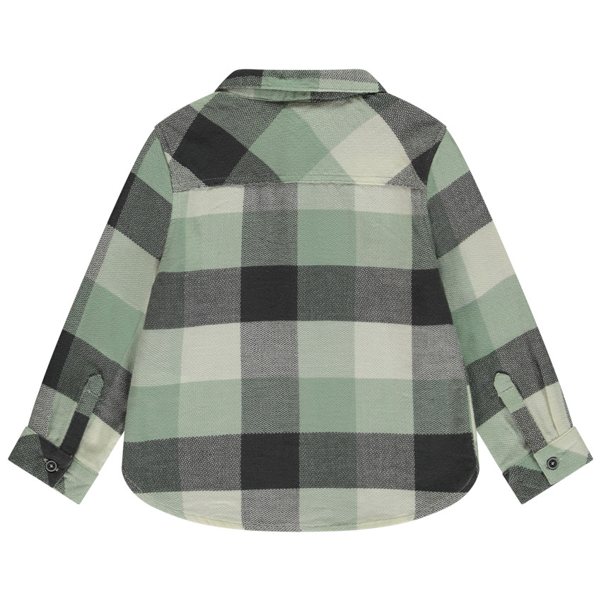 Chemise manches longues à carreaux avec poche pour garçon 