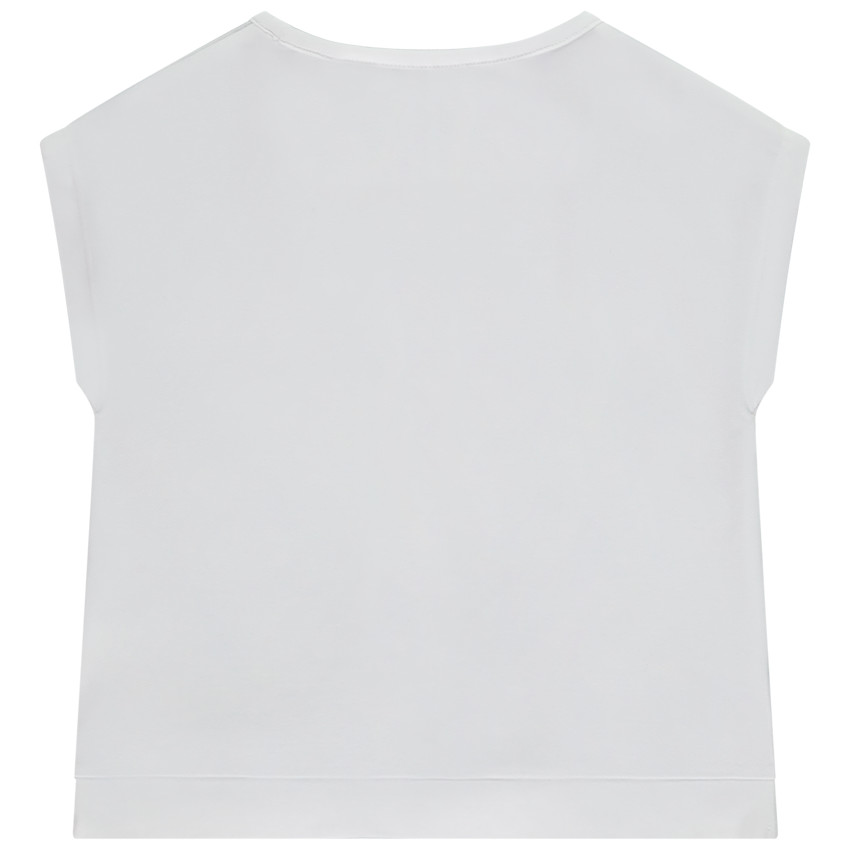 T-shirt manches courtes à sequins effet noué pour fille 