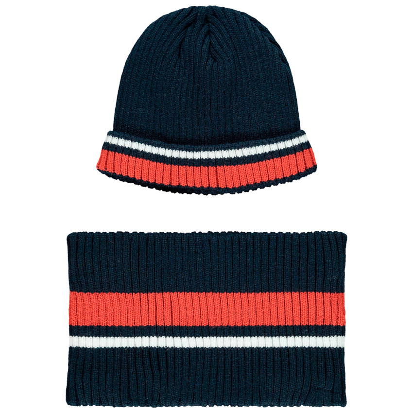 Ensemble bonnet et snood doublés sherpa pour enfant garçon 