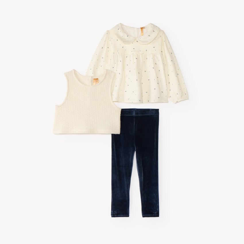 Ensemble 3 pièces bébé fille 