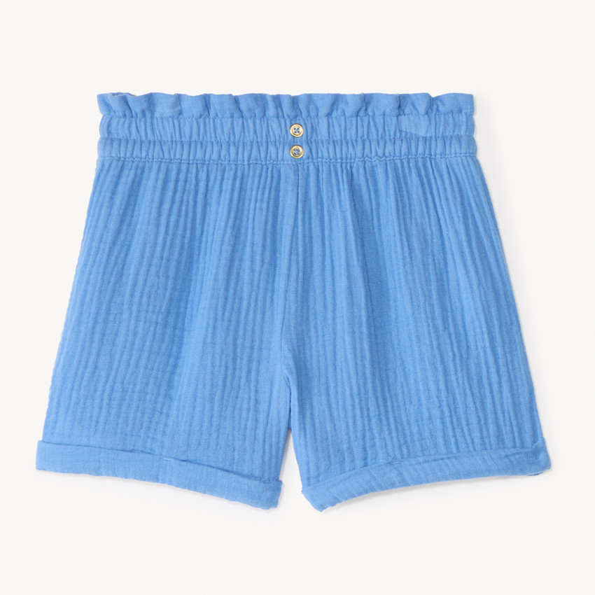 Short uni en double gaze pour fille