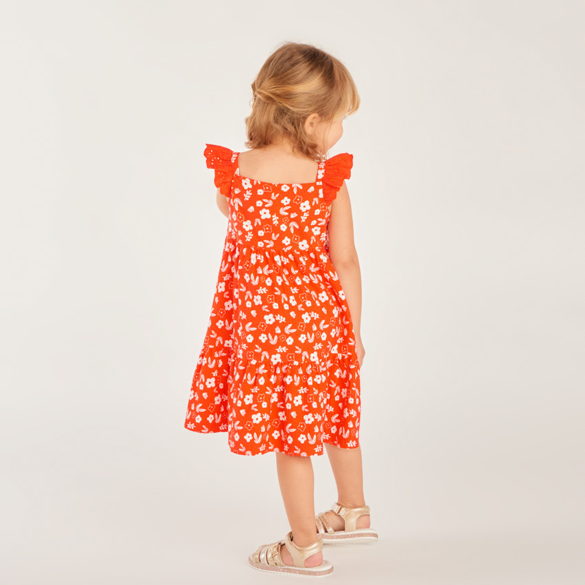 Robe en maille cloquée imprimé fleurs pour bébé fille 