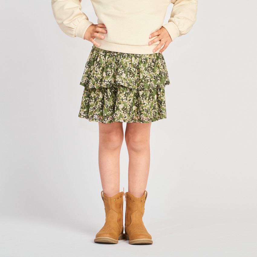 Jupe volantée imprimé fleuri pour fille