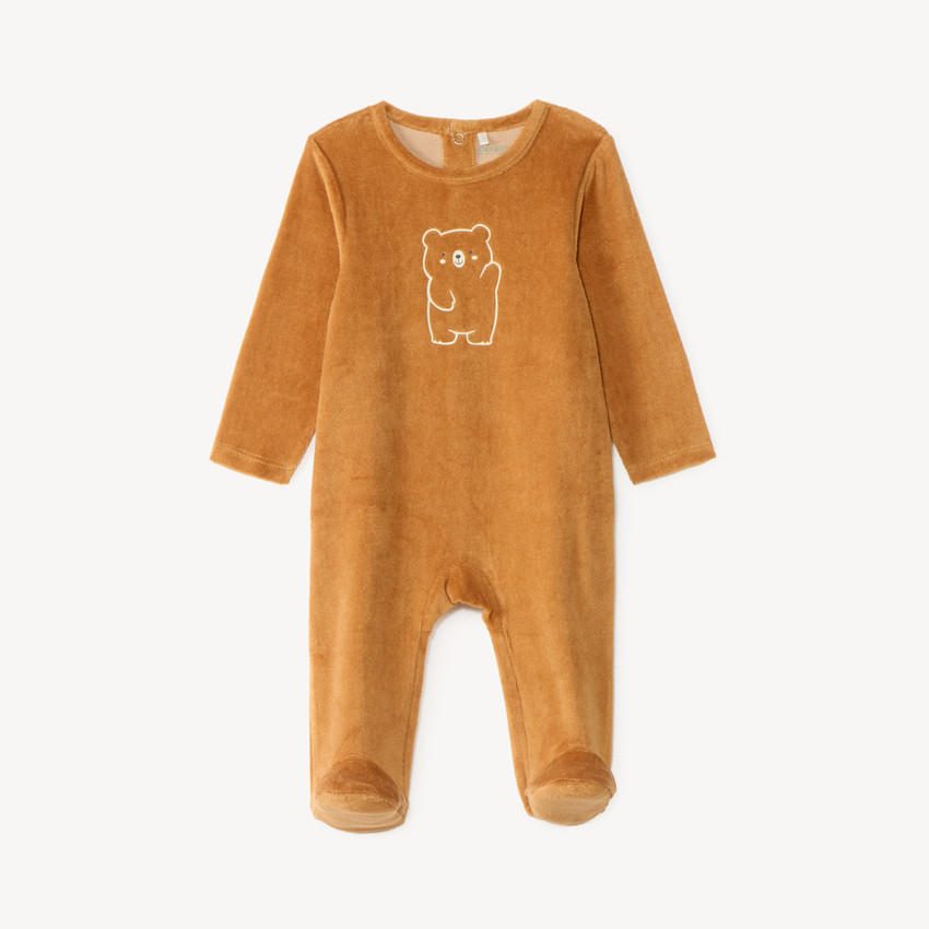 Dors-bien bébé garçon en velours print mignon 