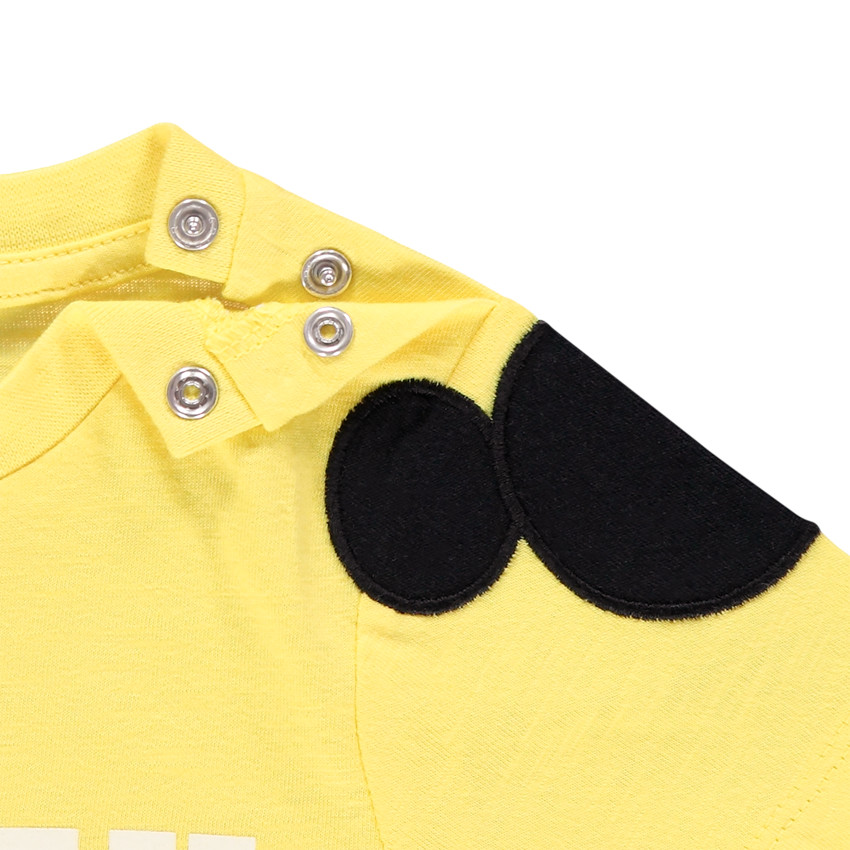 T-shirt manches courtes à sertis et texte Mickey Disney 