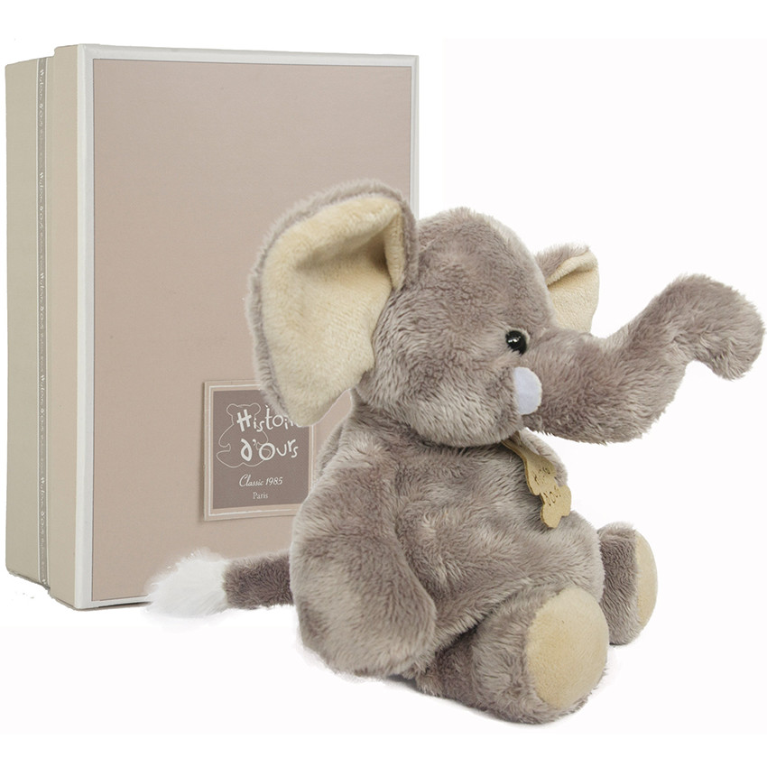 HISTOIRE D'OURS - Peluche Elephant 23cm - Gris