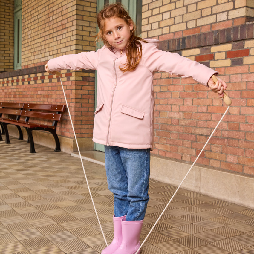 Parka gomme déperlante doublée sherpa pour fille 