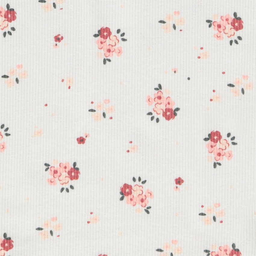 T-shirt manches longues côtelé imprimé floral pour bébé fille 
