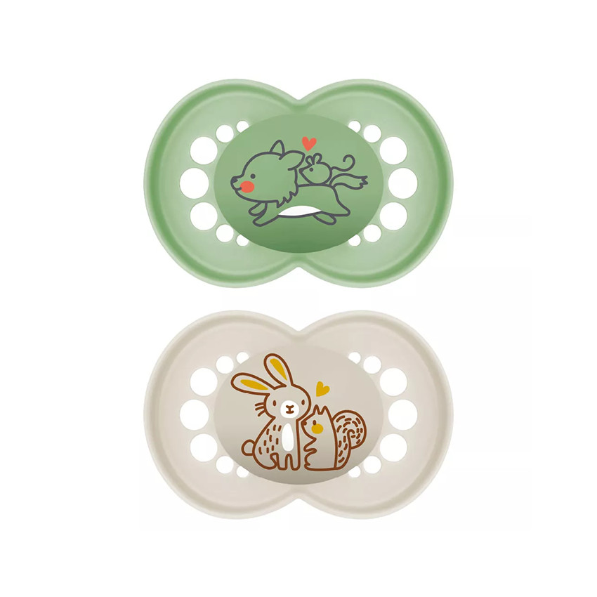 Lot de 2 sucettes silicone Original 18M+ nature (modèle aléatoire) 
