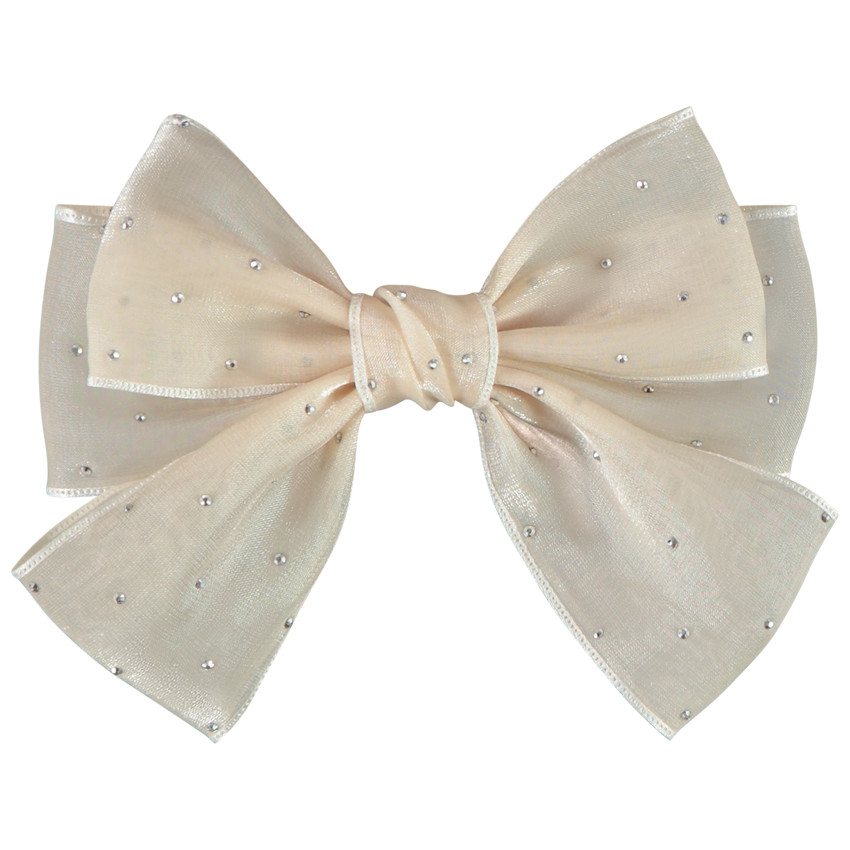 Barette avec gros nœud à strass pour fille 