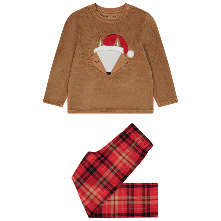 Pyjama 2 pièces patch renard de Noël pour garçon