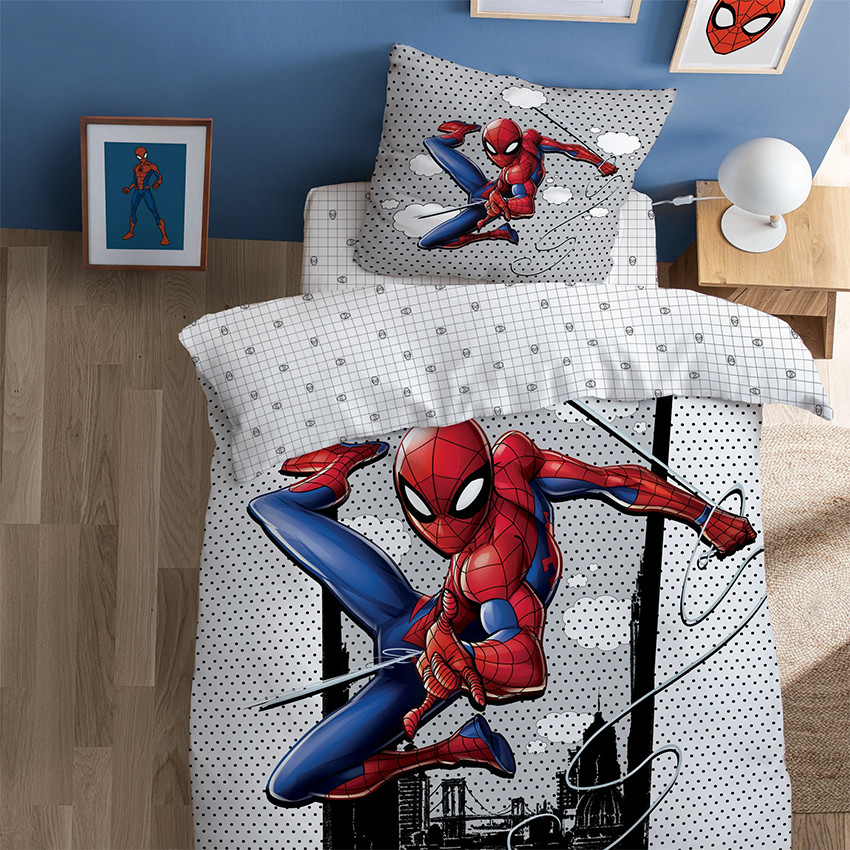 Parure de lit 140x200 cm imprimé Spiderman Marvel 
