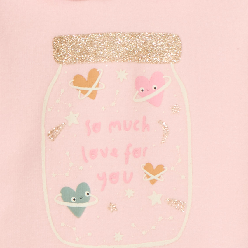 Set pyjama en velours doublé sherpa pour bébé fille avec finitions différentes selon l'âge 