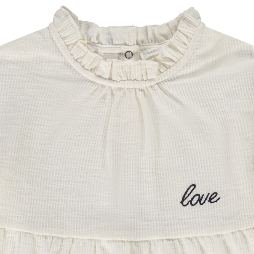 Tunique manches longues effet gaufré pour fille 