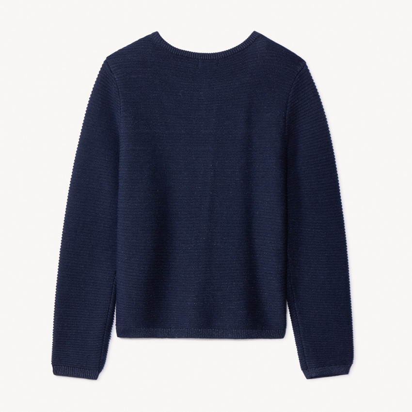 Gilet manches longues en tricot uni pour fille  