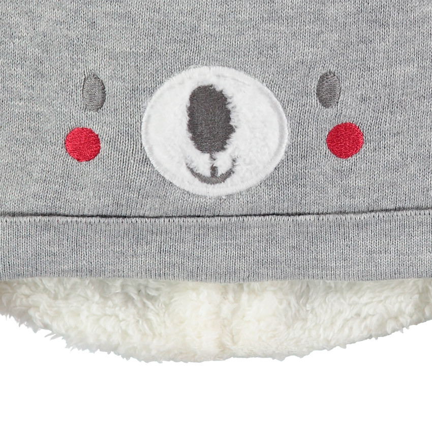 Bonnet en tricot Koala doublé sherpa à oreilles en relief 