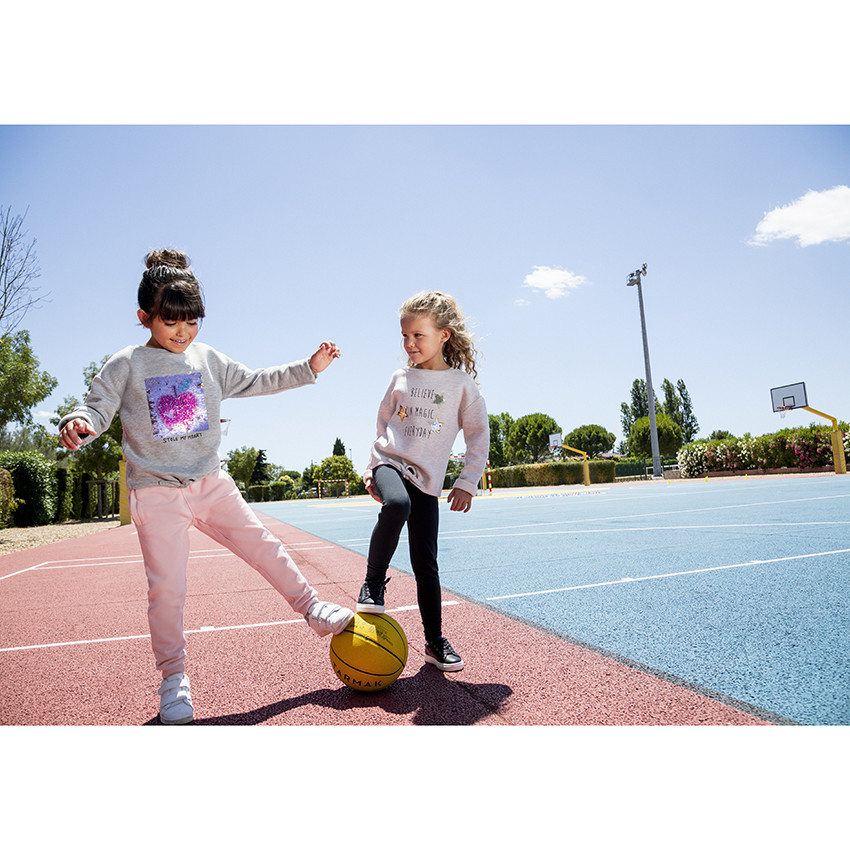 Lot de 2 leggings unis à surpiqûres pour filles 