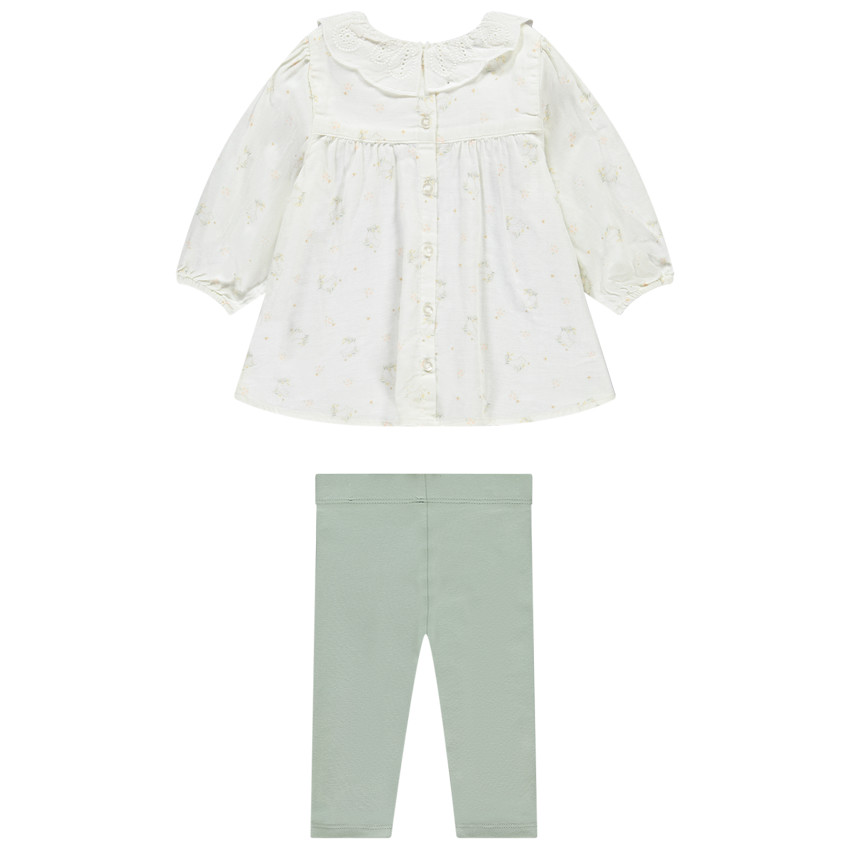Ensemble 2 pièces avec tunique imprimé chats pour bébé fille 