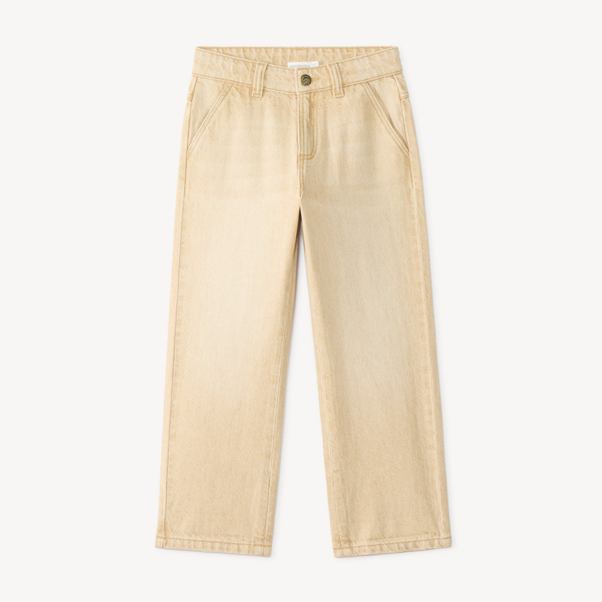 Jean garçon large uni