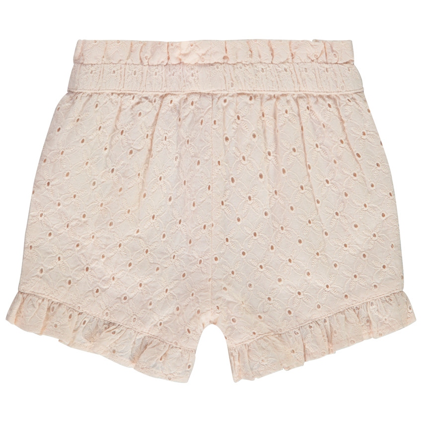 Short unie en broderie anglaise pour bébé fille 