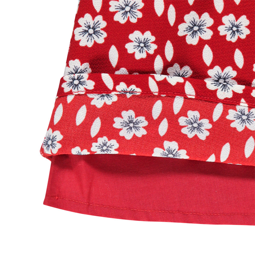 Robe fluide imprimée fleurs à taille élastiquée 