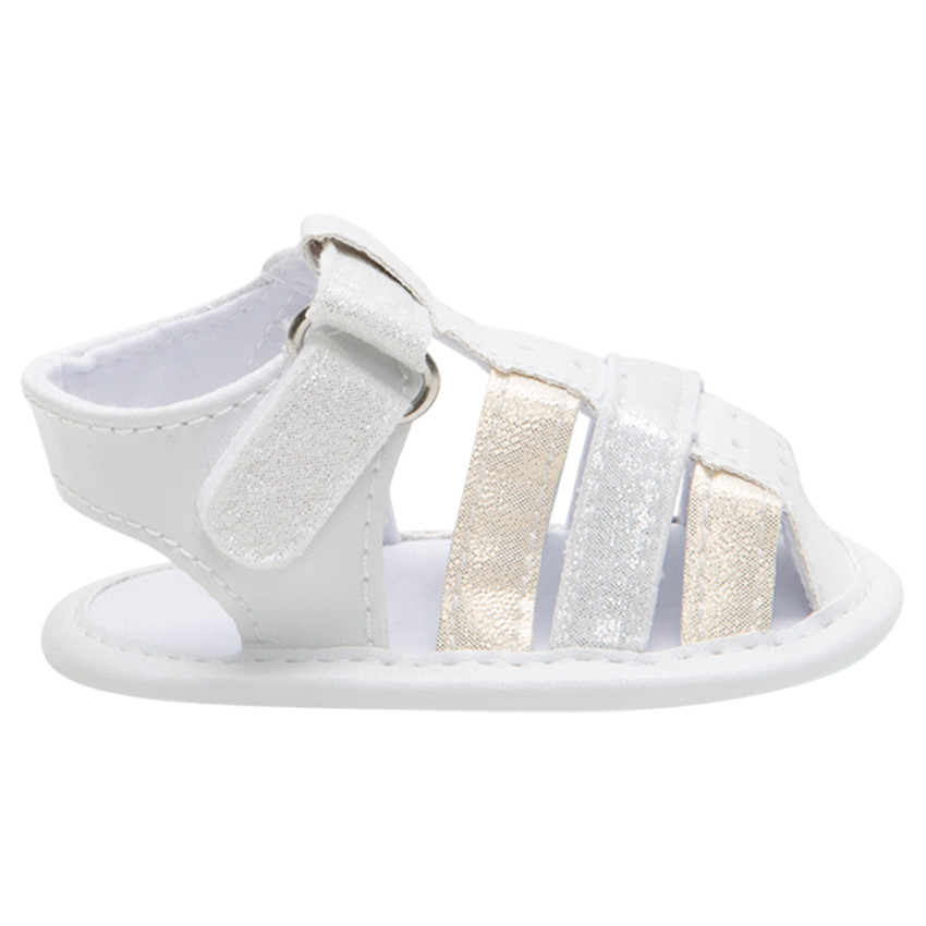 Nu-pieds souples à brides irisées avec lanière à scratch 