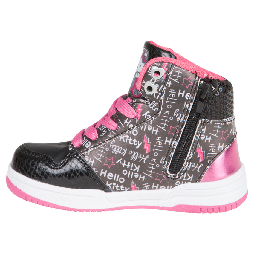 Baskets montantes Hello Kitty à lacets et zip avec patch et sequins 