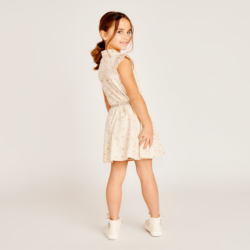 Robe manches courtes imprimé cachemire pour fille 