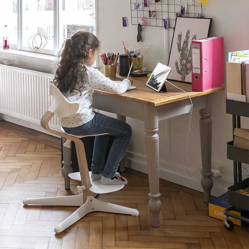 Chaise haute évolutive Nomi chêne/blanc 