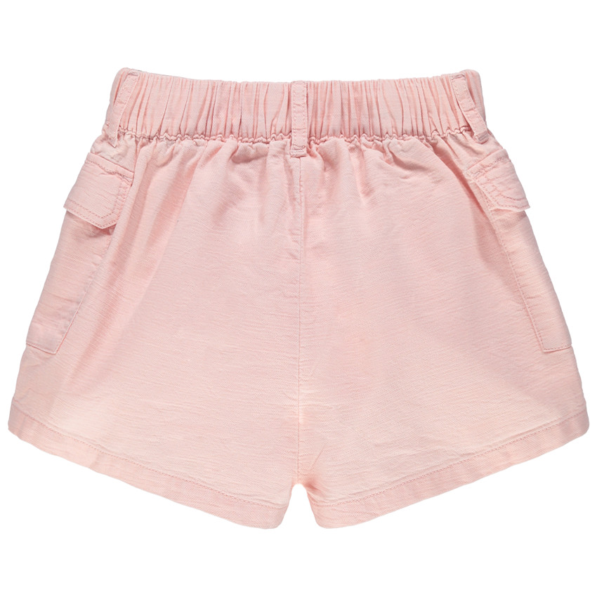 Jupe short rose pâle à poches et boutons 