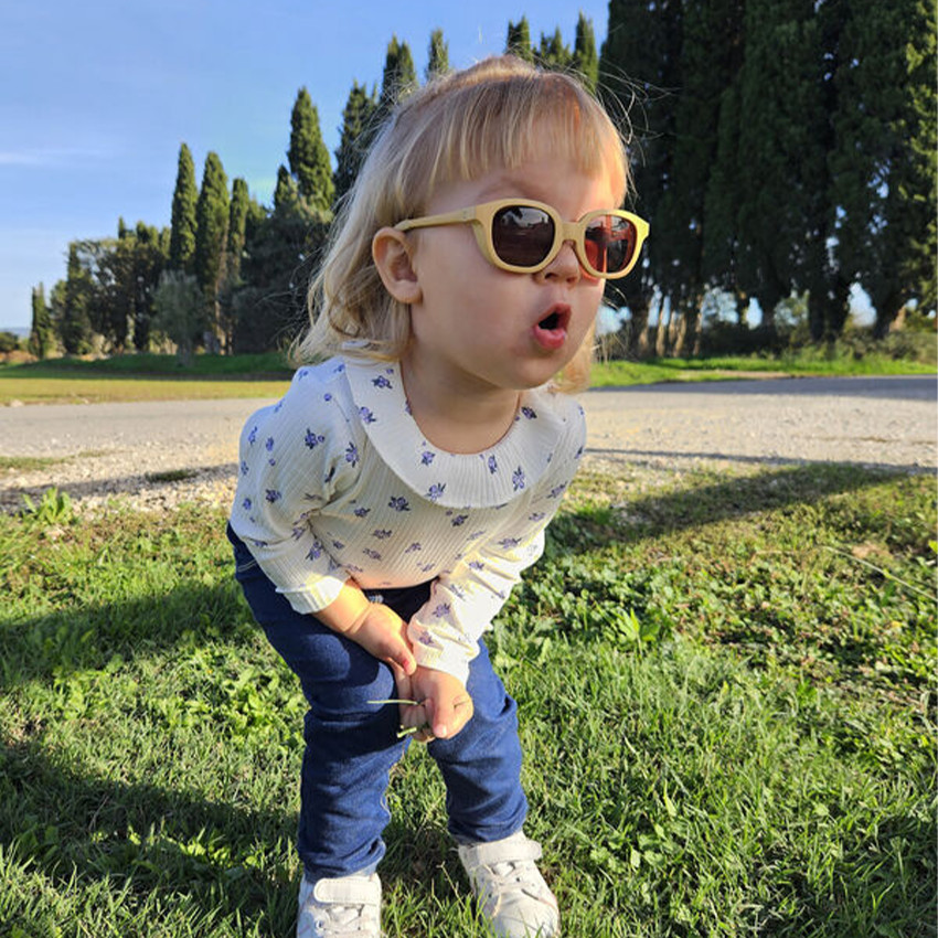 Lunettes de soleil avec cordon 9-24M Square Lucky ocre 