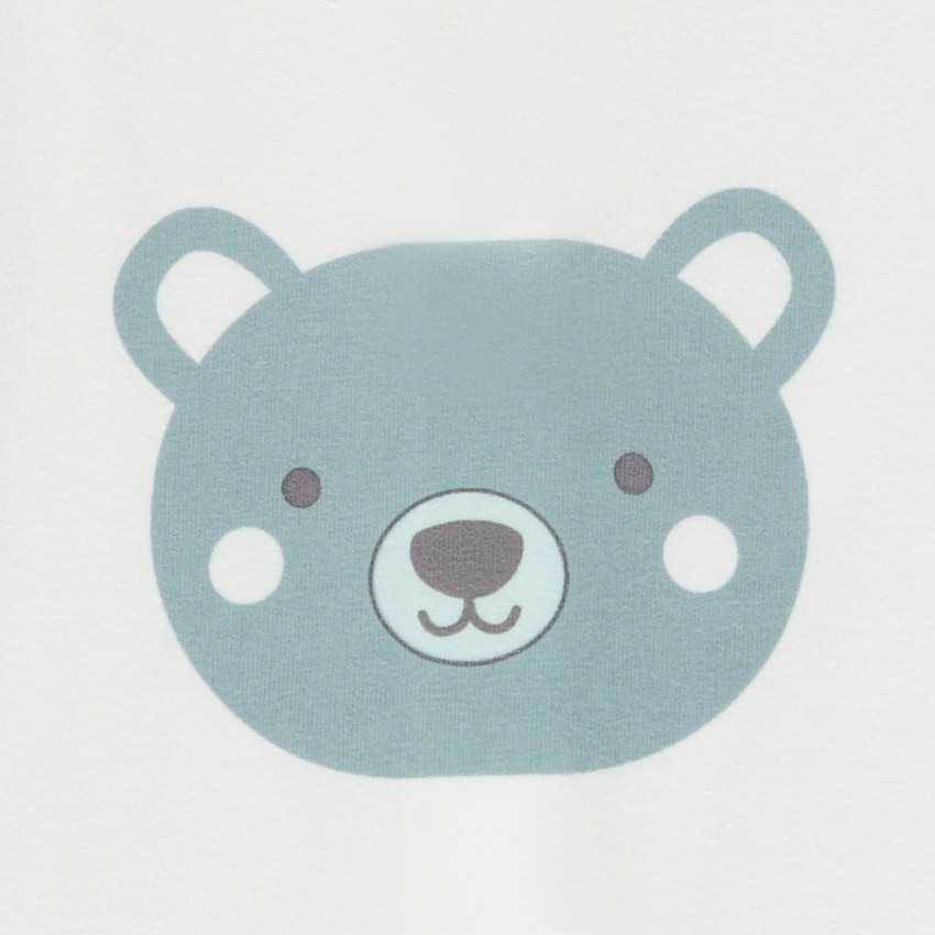 Ensemble molletonné uni + t-shirt ourson + caleçon uni pour bébé garçon 