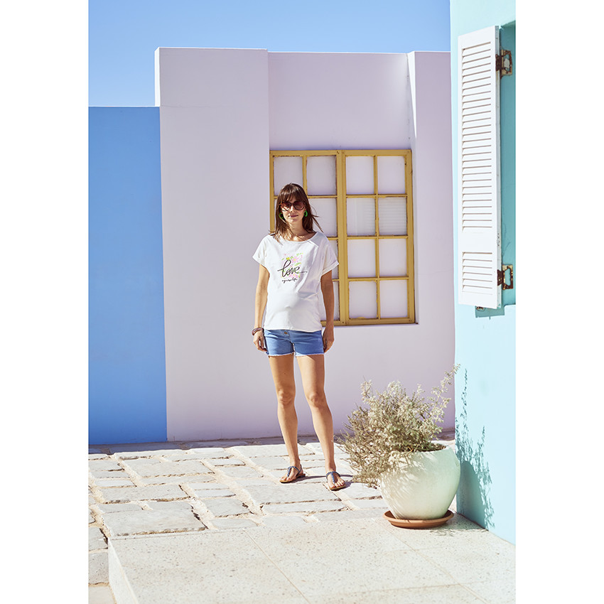 T-shirt de grossesse manches courtes en jersey avec print 