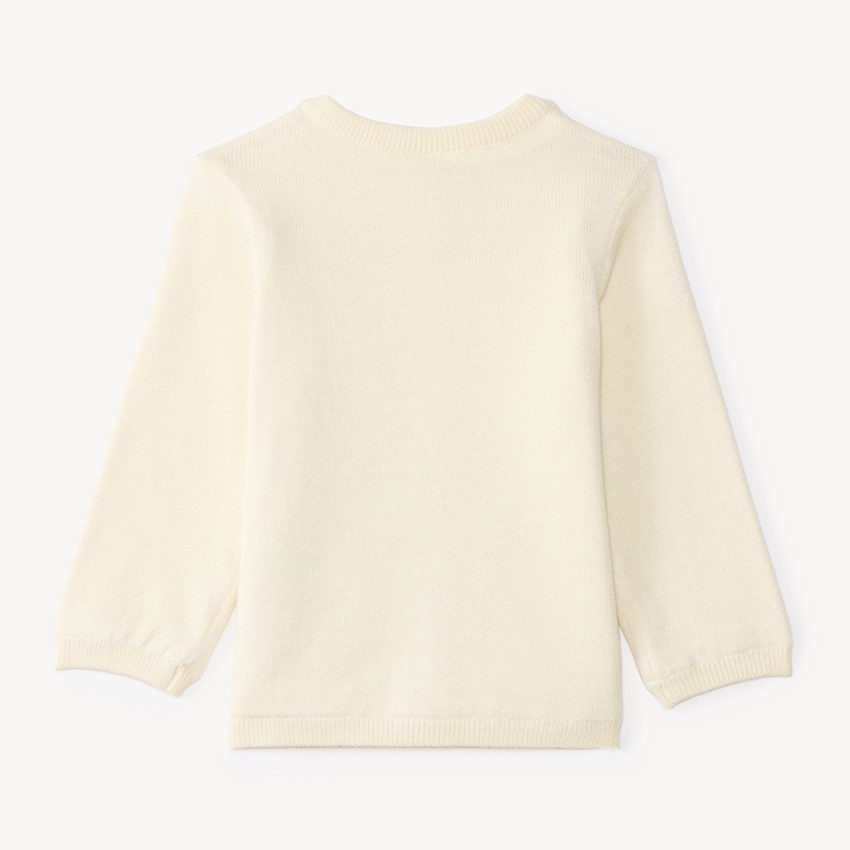 Gilet tricot bébé fille à fleurs brodées 