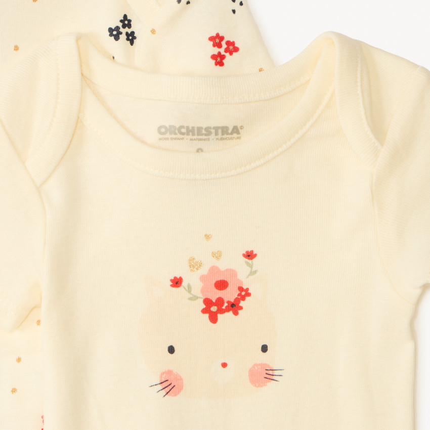 Lot de 7 bodies manches courtes fantaisie pour bébé fille 