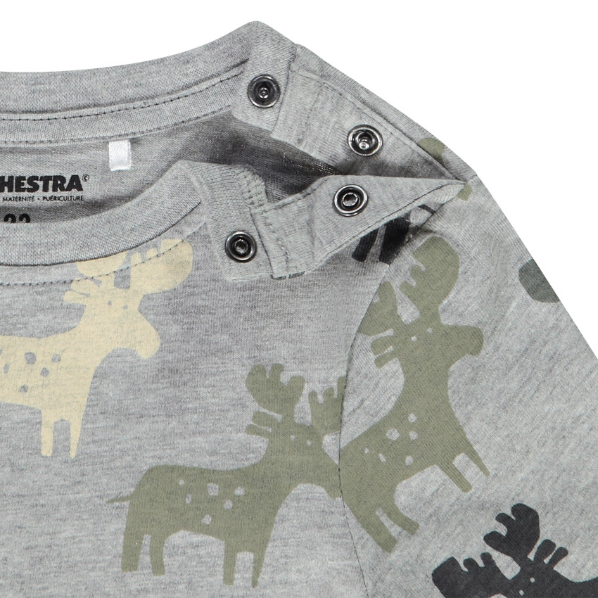 T-shirt manches longues imprimé élans pour bébé garçon 