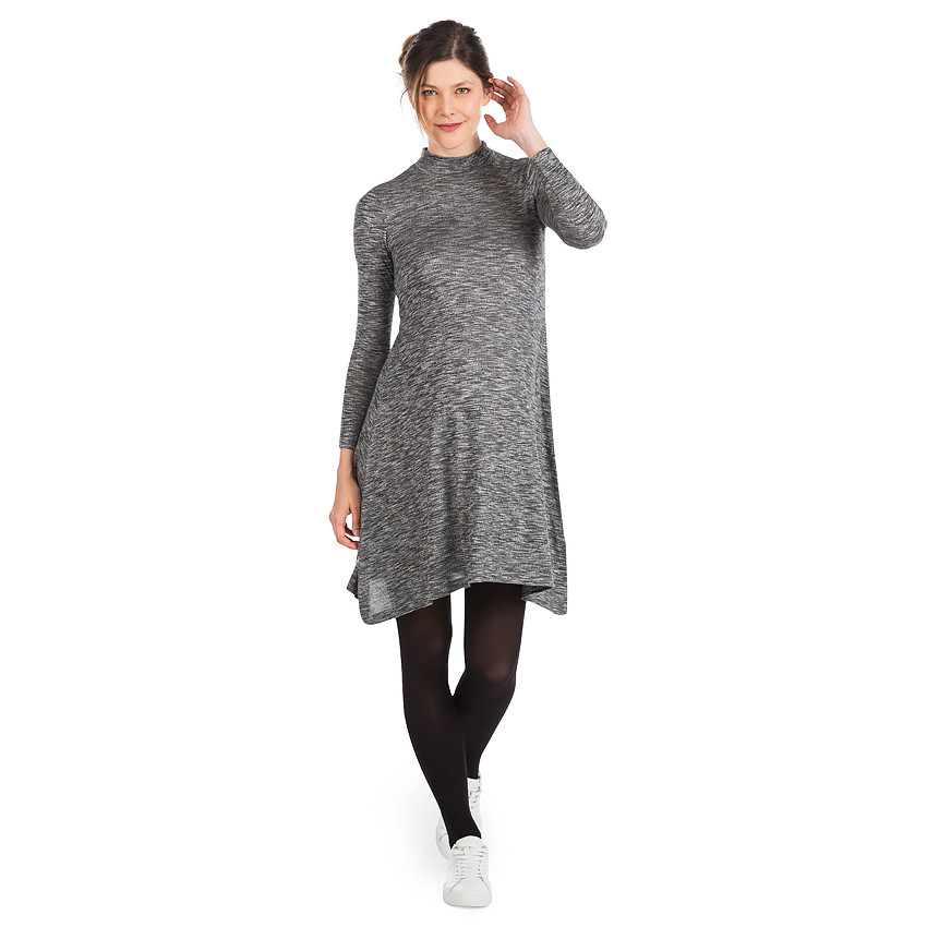Robe de grossesse en maille chinée coupe ample 
