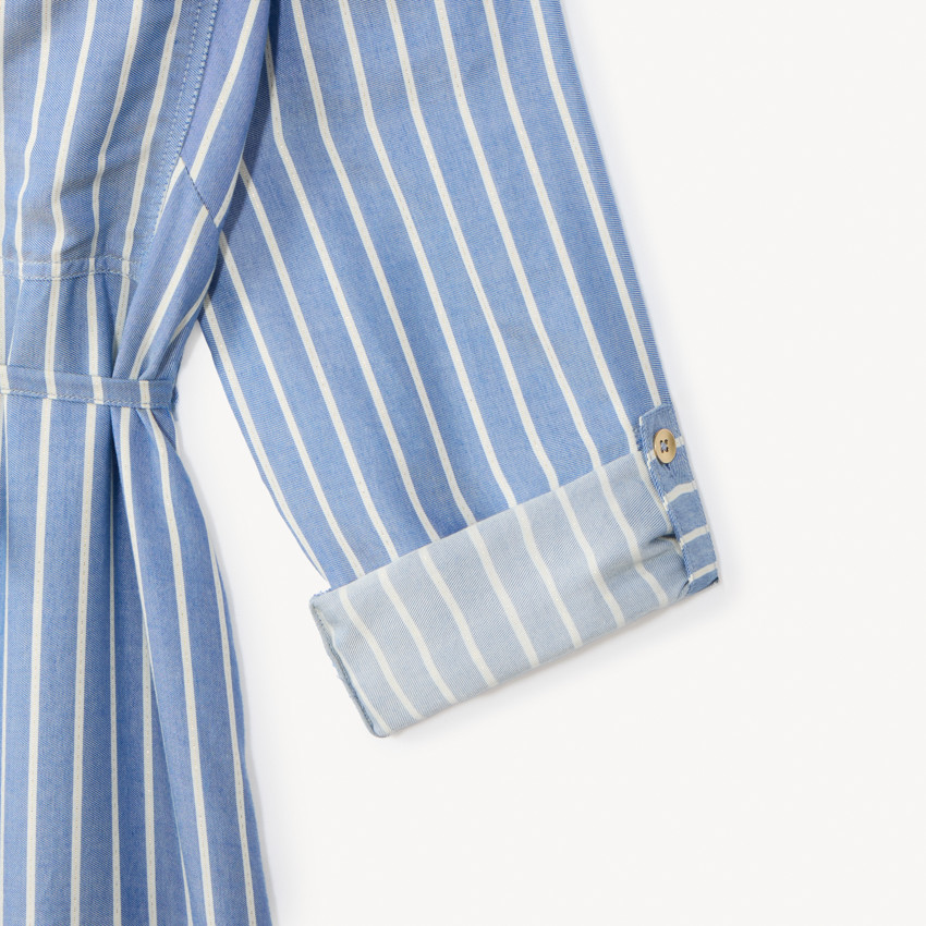 Robe chemise manches longues à nouer pour femme 