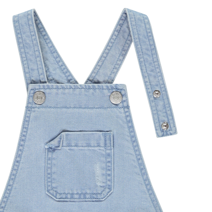 Salopette courte en jean avec ceinture ajourée pour fille 